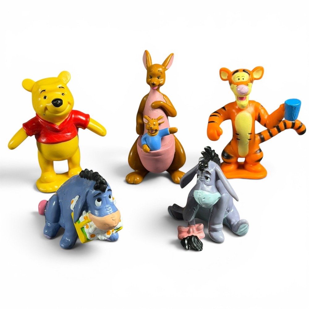 Disney Winnie the Pooh Tigger Eeyore Kanga Roo PVC Figure Lot 5pc